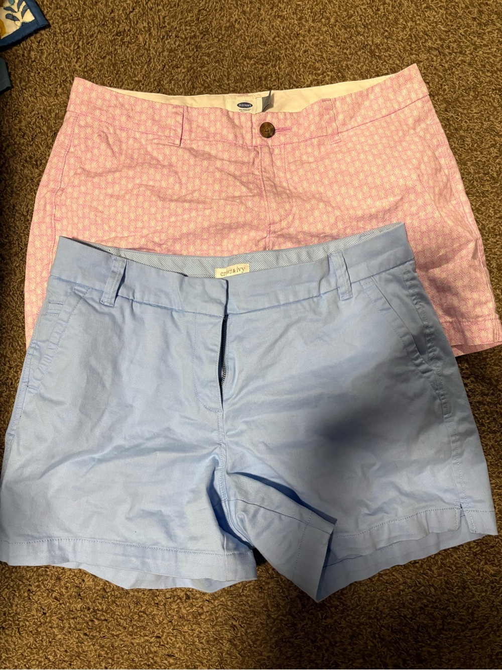 Light Blue Cotton Chino Shorts - And pink pineapple shorts